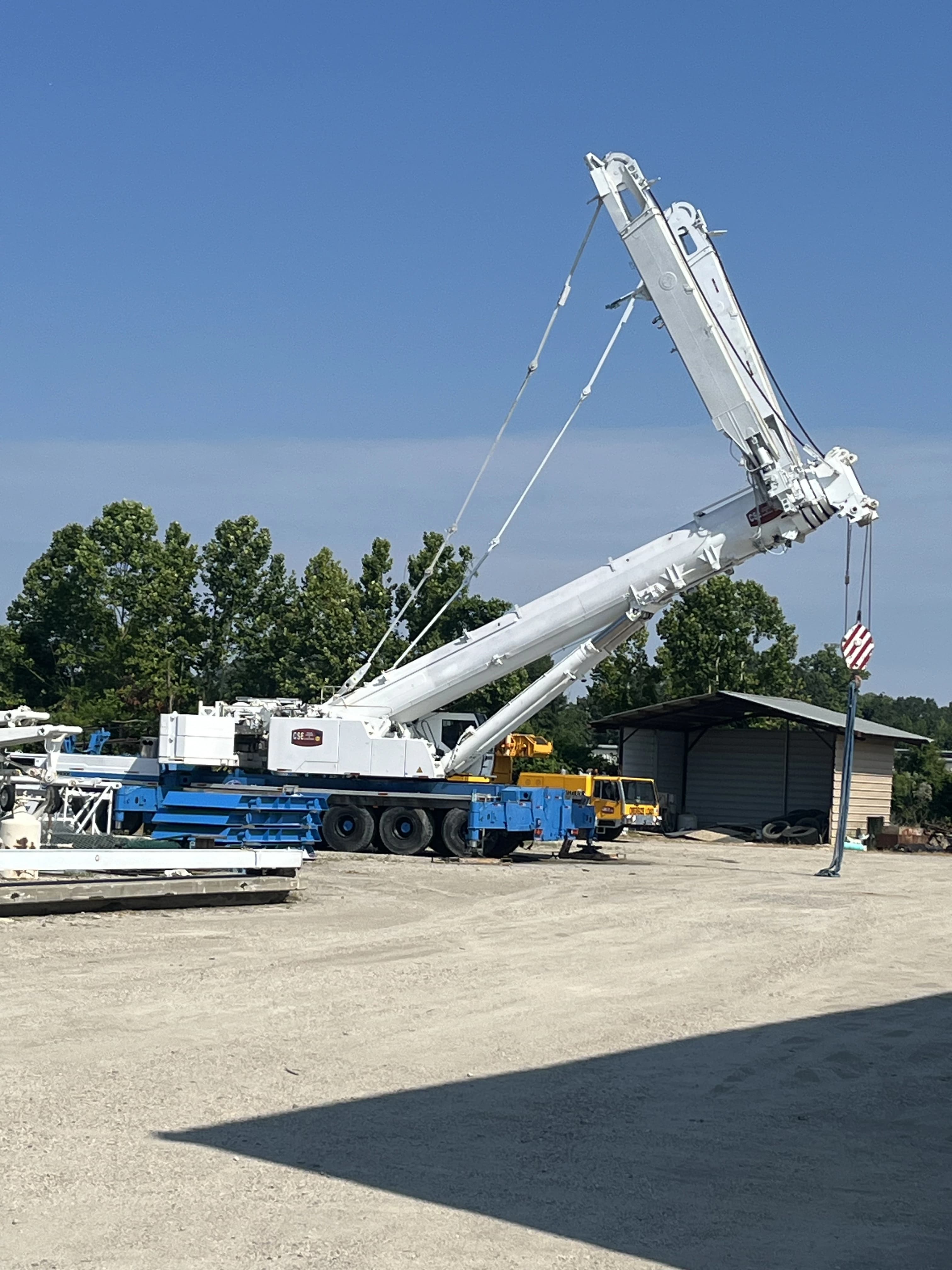 Large crane being tested on job site